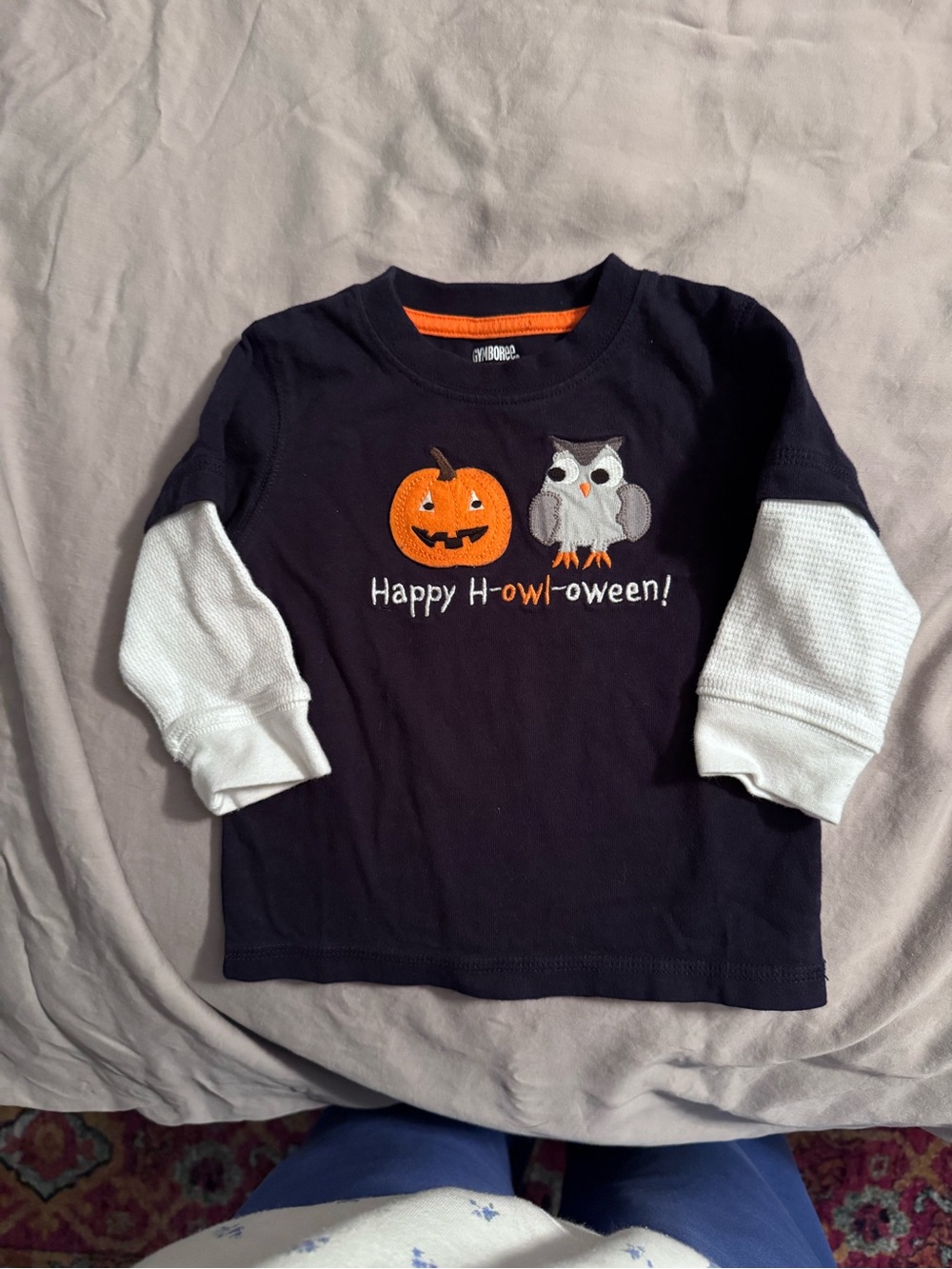 Gymboree Navy & White Layered-Look Halloween Long Sleeve Tee